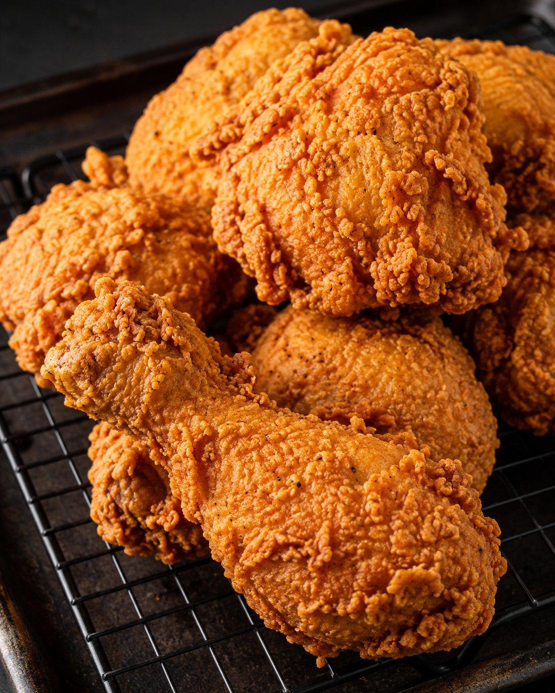 Crispy fried chicken close-up