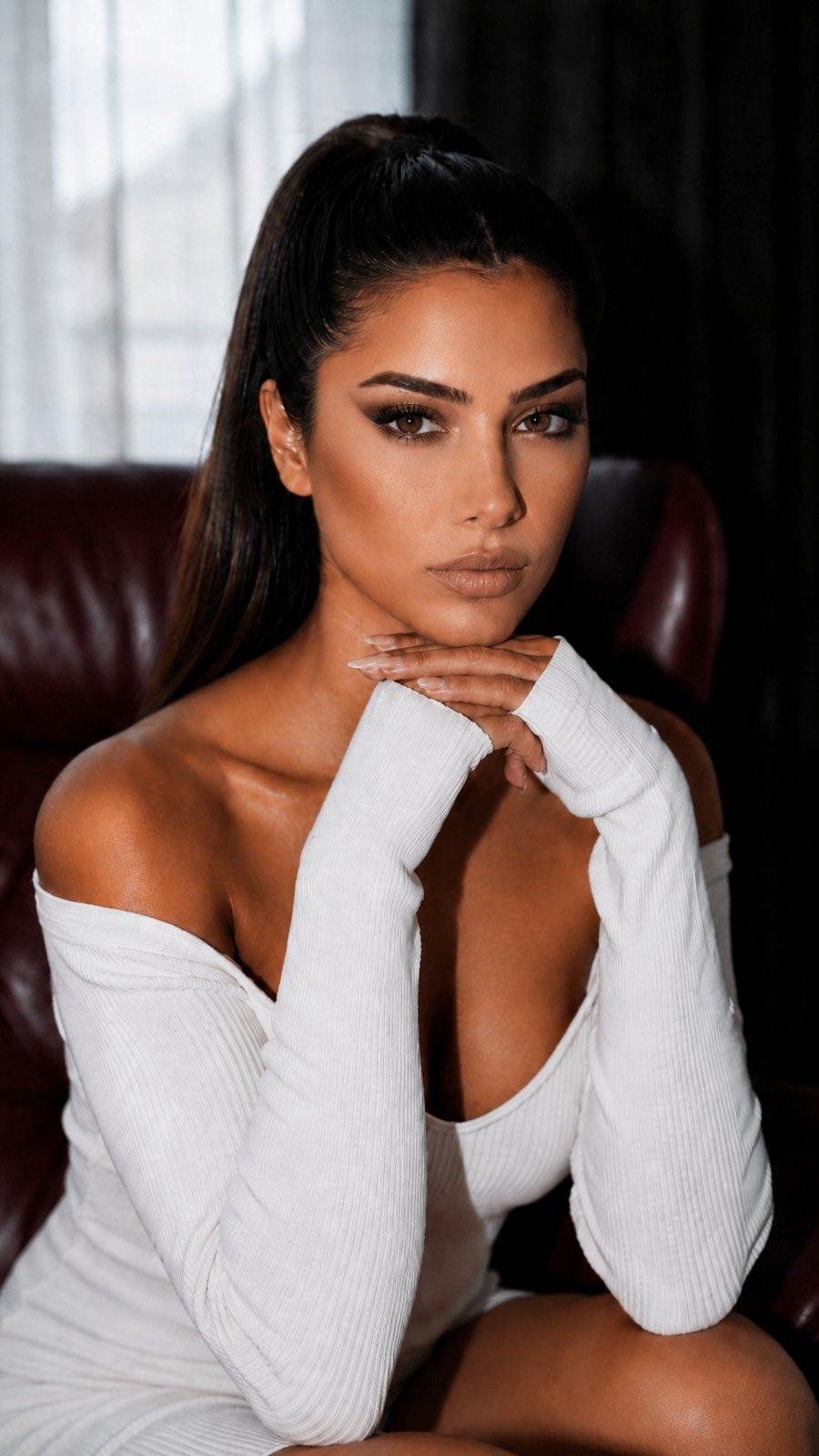 Same model, full glam makeup